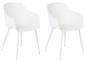 Sada 2 jídelních židlí bílé FONDA
