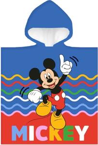 Dětské / chlapecké plážové pončo - osuška s kapucí Mickey Mouse - Disney - 100% bavlna - 50 x 110 cm