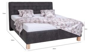 Čalouněná postel s úložným prostorem bez matrace VIOLET 180x200 cm tmavě šedá
