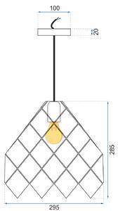 Toolight, závěsná kovová stropní lampa 1xE27 APP338-1CP, černá, OSW-05019