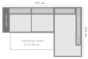 Sedací souprava BOLZANO | 317x200 cm | rozkládací + úložný prostor | pravá | VÝBĚR TKANIN