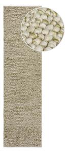 Khaki ručně tkaný běhoun s příměsí vlny 60x230 cm Minerals – Flair Rugs