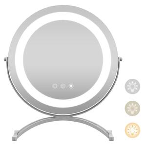 Kosmetické zrcadlo s LED osvětlením, stmívatelné, bílé, průměr 30 cm HU10611DE-WH