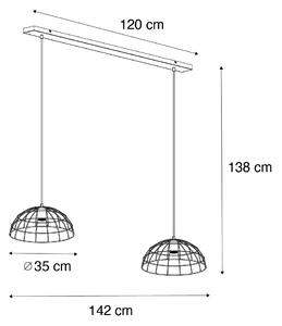 Průmyslová závěsná lampa černá 2-světelná - Hanze