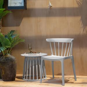 Hoorns Bílý plastový zahradní odkládací stolek Brian 50 cm