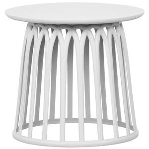 WOOOD Bílý plastový zahradní odkládací stolek Brian 50 cm