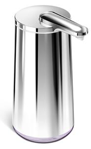 Automatický ocelový dávkovač mýdla ve stříbrné barvě 266 ml - simplehuman