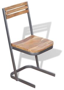 Jídelní židle, 2 ks, masivní teakové dřevo
