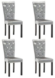 Jídelní židle 4 ks stříbrné samet