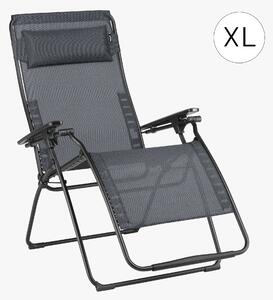 Lafuma MOBILIER Relaxační křeslo ENERGIE XL pro profesionální využití, černý rám, potah Batyline®Duo, šedá Storm Grey