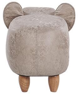 Zvířecí stolička s úložným prostorem šedá z umělé kůže JUMBO