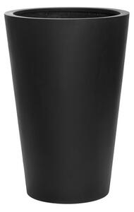 Pottery Pots Venkovní květináč kulatý Belle M, Black (barva černá), kolekce Natural, kompozit Fiberstone, průměr 47 cm x v 70 cm, objem cca 88 l