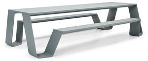 Extremis Jídelní stůl s integrovanou lavicí na obou stranách Hopper Picnic 240, Extremis, 238x160x74 cm, lakovaný hliník barva černá (RAL 9005)