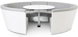 Extremis Kulatá jídelní lavice 8-místná nízká vč. jídelního stolu Kosmos, Extremis, 260x73 cm, rám lakovaný hliník barva barva hnědá earth, deska HPL barva hnědá earth, bez sedáků