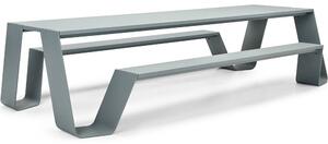 Extremis Jídelní stůl s integrovanou lavicí na obou stranách Hopper Picnic 360, Extremis, 358x160x74 cm, lakovaný hliník barva černá (RAL 9005)