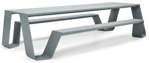 Extremis Jídelní stůl s integrovanou lavicí na obou stranách Hopper Picnic 300, Extremis, 298x160x74 cm, lakovaný hliník barva černá (RAL 9005)