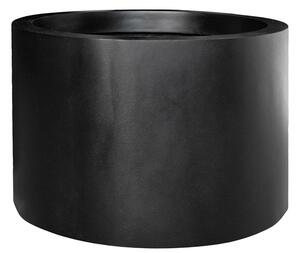 Pottery Pots Venkovní květináč kulatý Jumbo Max Mid. High XXL, Black (barva černá), kolekce Natural, kompozit Fiberstone, průměr 140 cm x v 90 cm, objem cca 1106 l