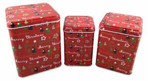 TP Sada kovových krabiček 3ks - Merry Christmas