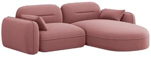 -25 % Dny MOMENTI– Cosmopolitan Design Růžová sametová rohová pohovka Sydney 230 cm, pravá