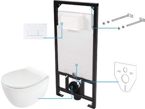 Deante Silia, závěsná toaletní souprava pod omítku 6v1, bílá-bílá, DEA-CDLA6ZPW