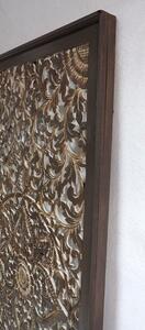 Závěsná dekorace PANEL FLOWER - Mandala hnědá, 160x80 cm, ruční práce
