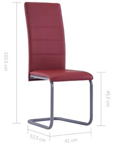 Jídelní židle Avoca - 2ks - umělá kůže | červené