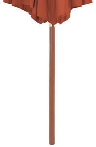 Zahradní slunečník Mclean s dřevěnou tyčí - terakotová | 300 cm