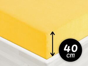 Froté napínací prostěradlo na extra vysokou matraci FR-003 Žluté 180 x 200 - výška 40 cm