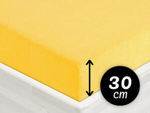 Froté napínací prostěradlo na vysokou matraci FR-003 Žluté 160 x 200 - výška 30 cm