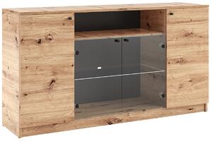 ADRK Vitrína nízká s LED osvětlením EVI I ART 160 L, dub artisan