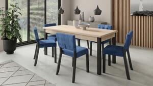 Jídelní stůl pro 6 osob 140x80 cm CADLA 10 - černý / dub sonoma