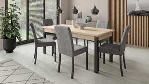 Jídelní stůl pro 6 osob 140x80 cm CADLA 11 - černý / dub sonoma
