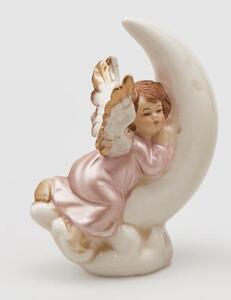 Vánoční figurka anděl na měsíci, 12 cm - Anděl vpravo