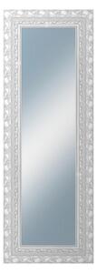 DANTIK - Zarámované zrcadlo - rozměr s rámem cca 50x140 cm z lišty ROKOKO stříbrná házená (2881)