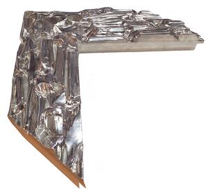DANTIK - Zarámované zrcadlo - rozměr s rámem cca 50x70 cm z lišty Travertino stříbrné (2893)