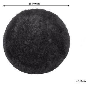 Koberec Shaggy ⌀ 140 cm černý CIDE