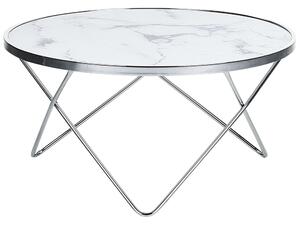 Konferenční stolek mramorový efekt a stříbrná MERIDIAN II