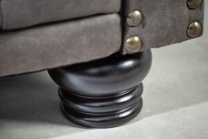 Pohovka CHESTERFIELD II 3M 205 CM vintage šedá taupe mikrovlákno Nábytek | Obývací pokoj | Sedací soupravy a pohovky | Pohovky | Všechny pohovky