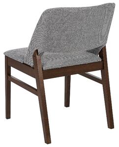 Sada 2 čalouněných jídelních židlí tmavé dřevo/ šedé BELLA