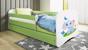 Kocot kids Dětská postel Babydreams slon s motýlky zelená