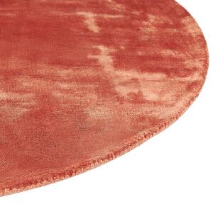 Kulatý viskózový koberec ⌀ 140 cm oranžový GESI II
