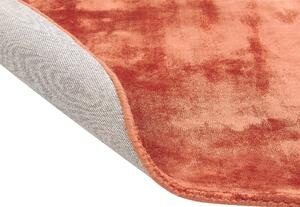 Kulatý viskózový koberec ⌀ 140 cm oranžový GESI II
