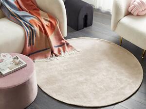 Kulatý viskózový koberec ⌀ 140 cm světle béžový GESI II