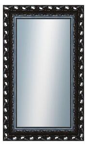 DANTIK - Zarámované zrcadlo - rozměr s rámem cca 60x100 cm z lišty ROKOKO černá lesklá (2632)