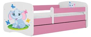 Kocot kids Dětská postel Babydreams slon s motýlky růžová