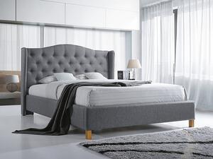 Čalouněná manželská postel LUDVINA 1 - 140x200 cm, šedá