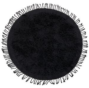 Kulatý bavlněný koberec ⌀ 140 cm černý BITLIS