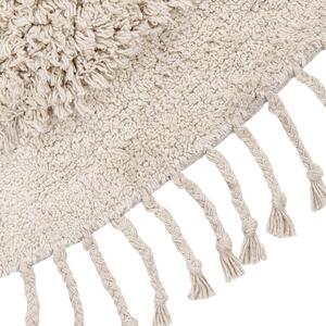 Kulatý bavlněný koberec ⌀ 140 cm béžový BITLIS
