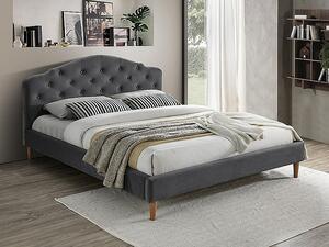 Čalouněná manželská postel MIRELA - 160x200 cm, šedá