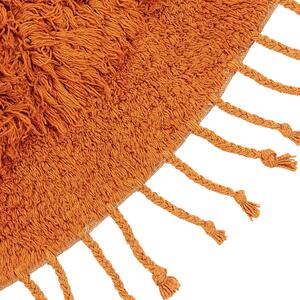 Kulatý bavlněný koberec ⌀ 140 cm oranžový BITLIS